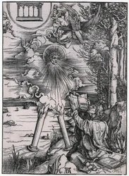 João devorando o livro / «O anjo poderoso», figura VIII, estampa 10 da série «O Apocalipse»