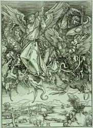 O Apocalipse (edição latina): São Miguel vencendo o Dragão (Bartsch 72)