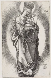 Maria com ceptro e coroa de estrelas