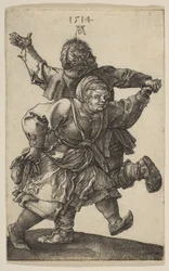 Dança de casal de camponeses, 1514.
