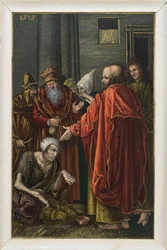 Pedro e João curando um mendigo coxo no templo