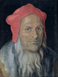 Retrato de um homem de barba em um chapéu vermelho, 1520