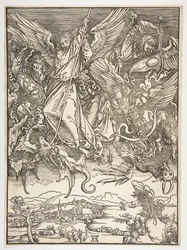 São Miguel e o dragão, de The Apocalypse, ca. 1498