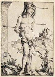 São Sebastião amarrado à coluna