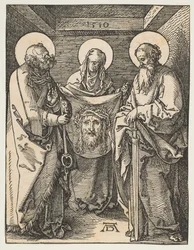 Santa Verônica entre São Pedro e Paulo, de A Pequena Paixão, 1510.