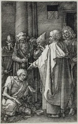 Os santos Pedro e João curam um aleijado à porta do Templo