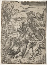 Sansão matando o leão