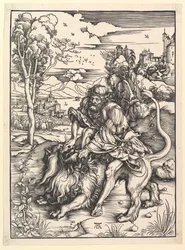 Sansão Rasgando o Leão, c. 1497-98.