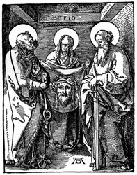 Santa Verônica com o Sudário entre São Pedro e Paulo, 1510, 1936