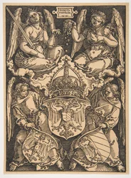 Os braços do Sacro Império Romano e da cidade de Nuremberg.nd