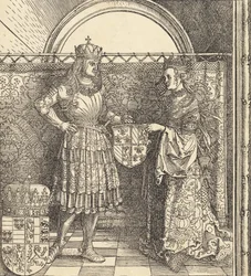 O noivado de Maximiliano com Maria da Borgonha, 1511.