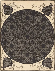O quarto nó (combinando sete grupos circulares de nós com centros pretos)