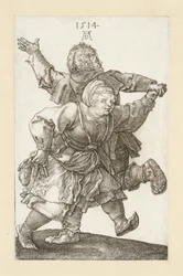O casal de camponeses a dançar