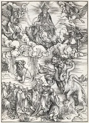 A Besta de Sete Cabeças e a Besta com Chifres de Cordeiros, de O Apocalipse de São João, 1496-98