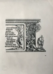 O Arco do Triunfo do Imperador Maximiliano I da Alemanha 1459-1519: detalhe de uma pele de veado com uma inscrição elogiando as conexões da família dos imperadores, com uma cabra de orelhas caídas, símbolo da intensidade do calor