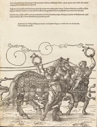 A Carruagem Triunfal de Maximiliano I O Grande Carro Triunfal [placa 6 de 8], 1523 Latin ed..