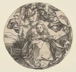 A Virgem e o Menino, coroados por dois anjos, acima de uma paisagem recortada, ca. 1504