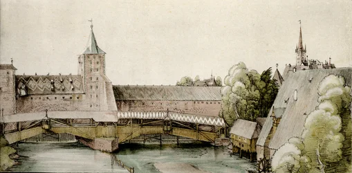 A doca seca em Hallertor em Nuremberg