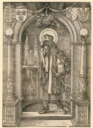 Brasão de Johannes Stabius com coroa de louro