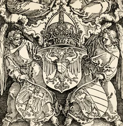 Brasão do império germânico, de Albrecht Durer (1471-1528), gravura, Alemanha