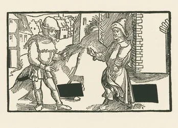 Demea e Micio, c.1492-93 (xilogravura)