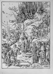 Martírio dos dez mil cristãos no Monte Ararat (xilogravura)