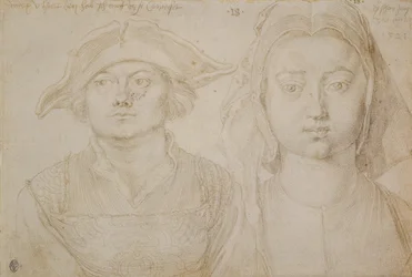 Marx Ulstat; A bela jovem de Antuérpia, c.1520-21 (ponta de prata, impressão sobre papel de marfim)