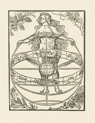 Mulher nua com o Zodíaco, c.1502-03 (xilogravura)