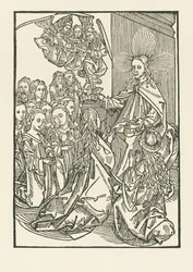 A recompensa dos eleitos, representada pela coroação de Maria rodeada pelos santos