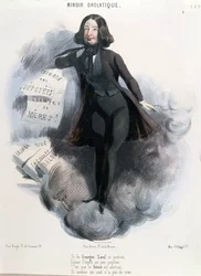 Caricatura de George Sand (1804-76), cerca de 1848