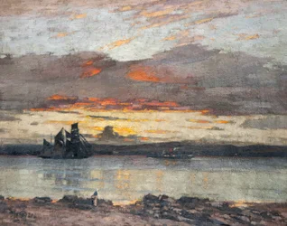 Pôr-do-sol no Tay [View towards Dundee]