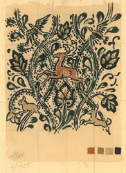 Wood Life, Abril de 1928 (guache sobre papel)