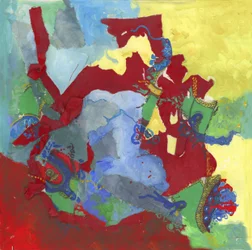 Colagem abstrata vibrante