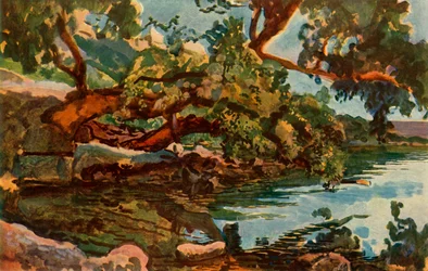 Lago Nemi, década de 1830.