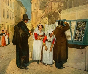 O noivo Campagnuolo escolhendo brincos para sua noiva, 1838, 1965.