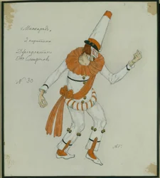 Figurino para a peça The Masquerade de M. Lermontov, 1917