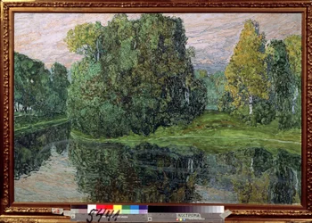 Ilha (ilha). Pintura de Alexander Yakolevich Golovin (Alexander Golovin) (1863-1930), guache e pastel sobre papelão, arte russa, final do século XIX e início do século XX. State United Art Museum, Kostroma (Rússia).