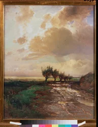 Estrada rural (estrada rural) - Pintura de Alexei Kondratyevich Savrasov (1830-1897), óleo sobre tela