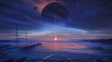 Pôr-do-sol no Oceano Cósmico