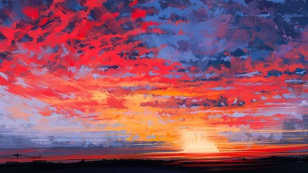 Céu dramático ao pôr do sol