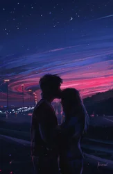 Céu noturno romântico