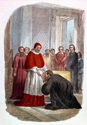Clemente VII (1478 - 1534, Jules de Medicis) aceita a dedicação das "Histórias Florentinas" de Niccolo di Bernardo dei Machiavelli (Nicolas Machiavel