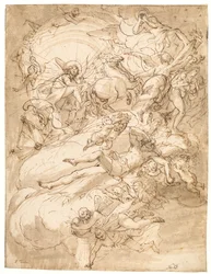 Apollo em sua carruagem, projeto para uma pintura de teto