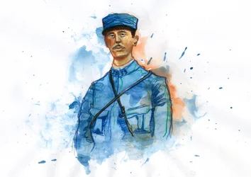 Primeira Guerra Mundial: Retrato de Charles de Gaulle (1890-1970) em 1914