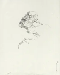 Criatura lendária: Chupacabra, desenho de vampiro sul-americano de Alessandro Lonati