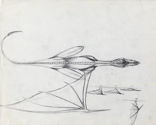 Animal lendário para ilustração de fantasia: estudo para um desenho de dragão por Alessandro Lonati