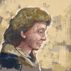 Retrato da cientista Dorothy Mary Crowfoot Hodgkin (ilustração)