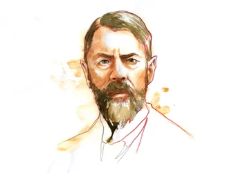 Retrato do sociólogo alemão Max Weber (1864 - 1920) (Max Weber sociólogo alemão, filósofo, jurista, e economista político)