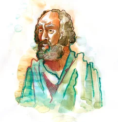 Representação do poeta grego Homere (século VIII a.C.) (Retrato do poeta grego Homero)