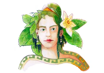 Representação da divindade Gaia, deusa-mãe (mitologia grega: Gaia ou Geia, personificação da Terra)
